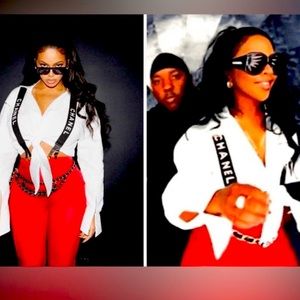 lil kim 90s rap suspenders